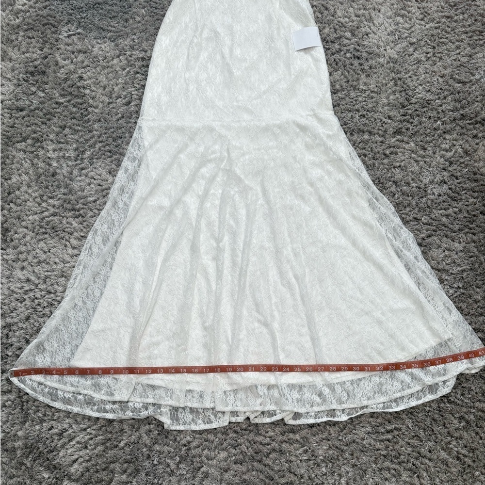 Lulus White Lace Bustier Maxi Dress – Size L – Stretch Fit Bridal Gown – New - Picture 15 of 16